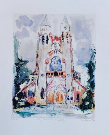 Zeefdruk van de St Jans Basiliek